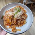 Lisa's cooksnap of when they made Spicy Sausage Ragu Pasta.
