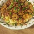 Mandy's cooksnap of when they made Shrimp & Cheddar Jalapeño Grits with Cajun cream sauce.