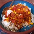 El cooksnap de Paulette cuando hizo Tomaticán con carne de soya.
