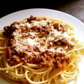 El cooksnap de Dennys Borjas cuando hizo Spaghetti a la bolognesa.