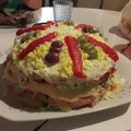 El cooksnap de Monica Morales cuando hizo Torre de panqueques salado.