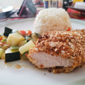 El cooksnap de Diego Elías cuando hizo Pechugas de Pollo con panco y avena.
