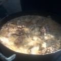 El cooksnap de Eduardo Romero cuando hizo Pollo al disco con crema y vino blanco.