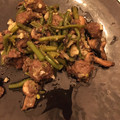 El cooksnap de astrid badia cuando hizo Salteado de Verduras con Hamburguesa de Ternera Angus.