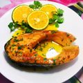 Cooksnap của Hoàng Oanh khi họ làm theo món Cá hồi sốt cam