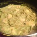 El cooksnap de Vane Salas cuando hizo Spaghetti en crema de cilantro.