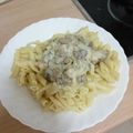 El cooksnap de Rut De Llumiquinga cuando hizo Macarrones con gambas y champiñones.