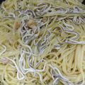 El cooksnap de estela cuando hizo Tagliatelle con gambas y gulas.