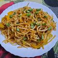Dolly Kachhwani's cooksnap of when they made Indo Chinese noodles.