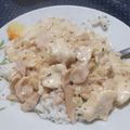 El cooksnap de Cathi Gopar cuando hizo Strogonoff de Pollo con arroz.