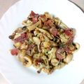 El cooksnap de Pepe López cuando hizo Setas con langostinos y jamón serrano.