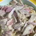 Cooksnap của Hà Nguyễn khi họ làm theo món Mì ý sốt kem nấm và thịt xông khói