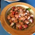 El cooksnap de Daniel Fernández cuando hizo Ensalada de langostinos con salsa rosa.
