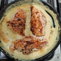 El cooksnap de Lucia Giraudo cuando hizo Pechuga de pollo con queso crema.
