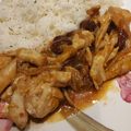 El cooksnap de Krys cuando hizo Pollo con almendras con Monsieur Cuisine o Thermomix.