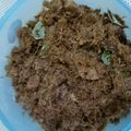 Cooksnap dari Sari Nurlan untuk resep Dendeng Ragi / Srundeng Daging #kitaberbagi