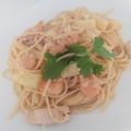El cooksnap de Antonio Norieg cuando hizo Spaghetti con salsa cremosa con camarones.