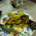 Cooksnap Noorafiqah Mohd Noorzet semasa beliau membuat Ikan Keli Bakar Atas Pan.