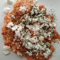 El cooksnap de alejandra cuando hizo Strapatsada —Revuelto griego de huevo y tomate—.