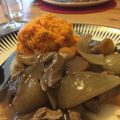 Verity G's cooksnap of when they made Slow Cooked Shredded Beef. Roast Spuds and Roasted Broccoli.