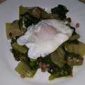 El cooksnap de Jordi López Rubio cuando hizo Acelgas salteadas con ajetes, jamón y huevos poché.