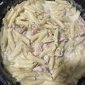 El cooksnap de Pilar Diaz cuando hizo Macarrones con pollo y queso crema.
