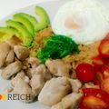El cooksnap de Reich cuando hizo Arroz japo con atún, aguacate y huevo en Olla GM.