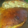 El cooksnap de Marikena Flores cuando hizo Calzone relleno con pollo.