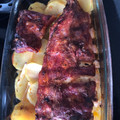 El cooksnap de Oihana Mendez cuando hizo Costilla adobada al horno sobre cama de patatas a lo pobre.