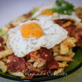 El cooksnap de Fernando Caballer Carbonell cuando hizo Huevos estrellados con virutas de jamón.
