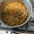El cooksnap de Elisaflores cuando hizo Espaguetis con gambas.