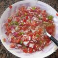 El cooksnap de Kathe Fornerón cuando hizo Salsa criolla.