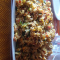 El cooksnap de Priscila cuando hizo Arroz tricolor con verduritas y curry.