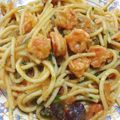 El cooksnap de Silvia Salas cuando hizo Pasta con camarones o gambas.