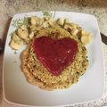 El cooksnap de Nati Aguayo cuando hizo Pancakes con dulce de mora saludables.