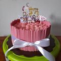Cooksnap dari Meike untuk resep Pocky Bday Cake #Tiramisu Egg Drops mixed Spongecake Chocolate Base Cake#