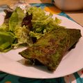 El cooksnap de Carla Garcia cuando hizo Panqueque de espinaca relleno de pollo y verdura.