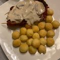 El cooksnap de Yesica cuando hizo Filete mignon con tocino de pavo y salsa.