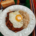 El cooksnap de Enrique Soto cuando hizo Arroz integral con pisto de berenjena y calabacín.