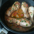 El cooksnap de MMar González Gómez cuando hizo Jamoncitos de pollo en salsa de almendras con patata frita.