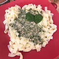 El cooksnap de Mary Navarrete cuando hizo Tallarines al pesto con nueces.