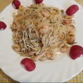 El cooksnap de Antonia García Fernández cuando hizo Noodles con gambas y angurinhas.