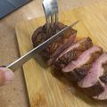 El cooksnap de F Mateo cuando hizo Magret de pato con reducción de mango y naranja al oporto.