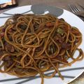 El cooksnap de Alejandra cuando hizo Fideos estilo oriental con carne y vegetales.