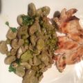 El cooksnap de Alexis Valdez cuando hizo Habitas y guisantes encebollados.