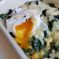 El cooksnap de Izaskun Ferreiro Inza cuando hizo Espinacas a la crema con jamón, champiñones y huevo poché.