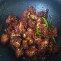 Jhansi's cooksnap of when they made Cauliflower Manchurian.