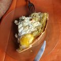El cooksnap de Victoria Chirife cuando hizo Tarta de fideos tirabuzón con queso.