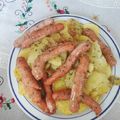 El cooksnap de Vane cuando hizo Salchichas de pollo con patatas al horno.