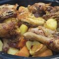 Cooksnap από Πένη Γιαρκιά στη συνταγή Κοτόπουλο με πατάτες, γλυκοπατάτες, λουκάνικο και πετιμέζι